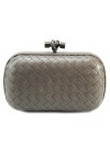 BOTTEGA VENETA CLUTCH KNOT LEATHER GREY