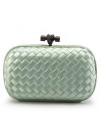 BOTTEGA VENETA CLUTCH KNOT SATIN AGAT GREEN
