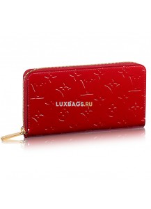 Кошелек Louis Vuitton Vernis monogram Zippy Wallet Red  M91981